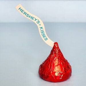 Vintage Red Metallic Hershey's Kisses Jewelery Lapel Pin 1989